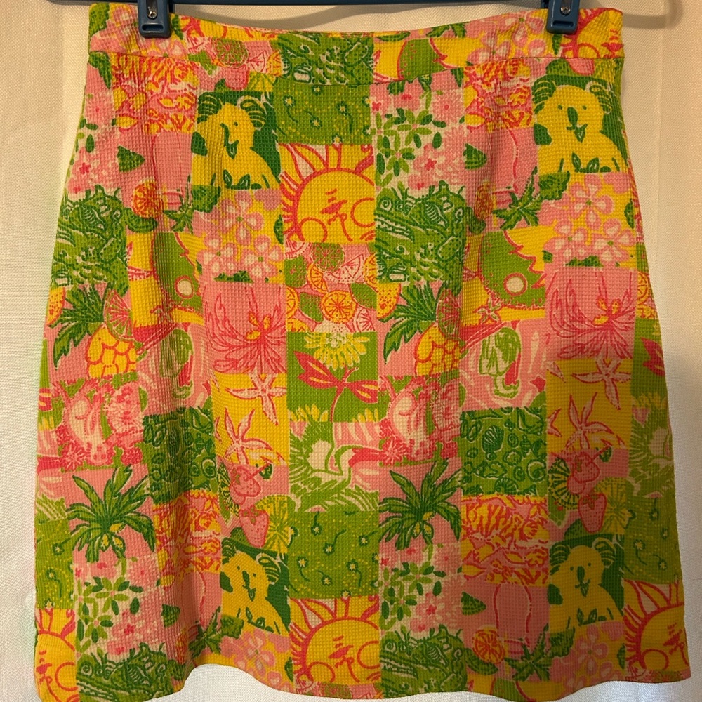 Vintage Lilly Pulitzer Vibrant Patchwork Mini Skirt